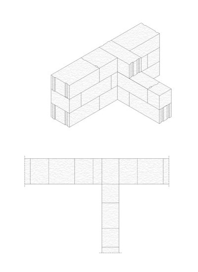 Rys.2. Tradycyjne wiązanie murarskie bloczków z betonu komórkowego H+H