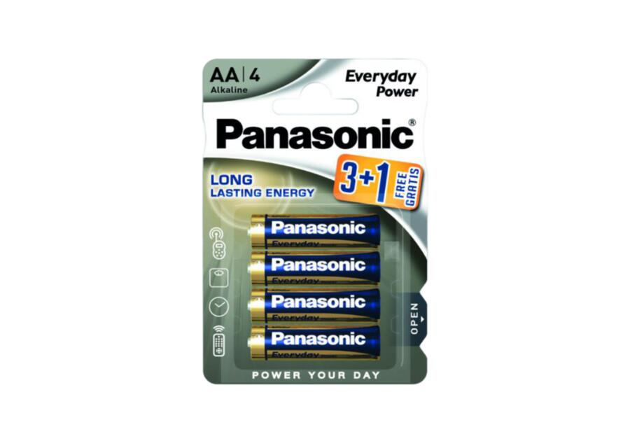 Zdjęcie: Baterie alkaliczne R03 (AAA), 4 szt. blister Everyday Power PANASONIC