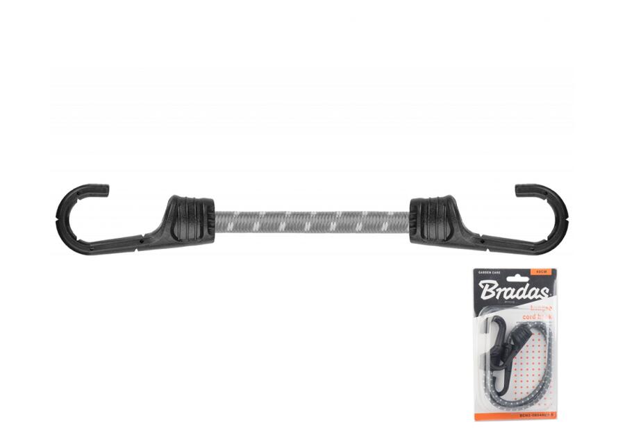 Zdjęcie: Guma elastyczna z hakiem metalowym pokrytym PVC Bungee Cord Hook 40 cm, 2 sztuk BRADAS