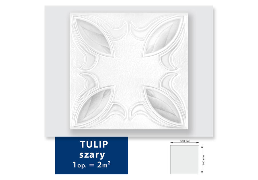 Zdjęcie: Kaseton Exclusiv Tulip szary (2 m2) biały DMS