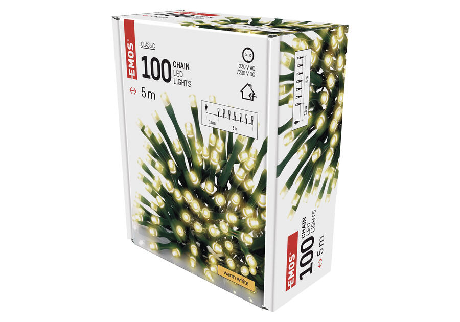 Zdjęcie: Lampki choinkowe 100 LED kulki 5 m IP20 WW EMOS