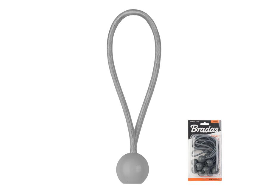 Zdjęcie: Zestaw gum z kulką Bungee Cord Ball 15 cm, 10 sztuk - szary BRADAS