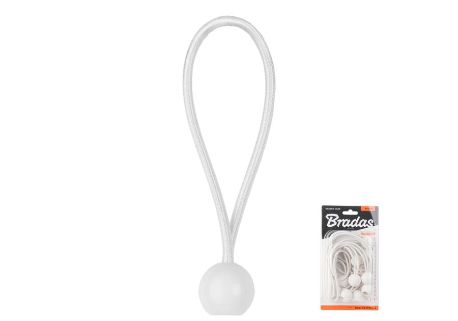 Zdjęcie: Zestaw gum z kulką Bungee Cord Ball 20 cm, 10 sztuik - biały BRADAS